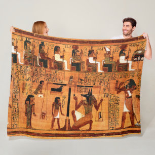 Egyptian Royal Papyrus Fleece Blanket