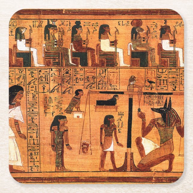 Egyptian Royal Papyrus Square Paper Coaster (Front)