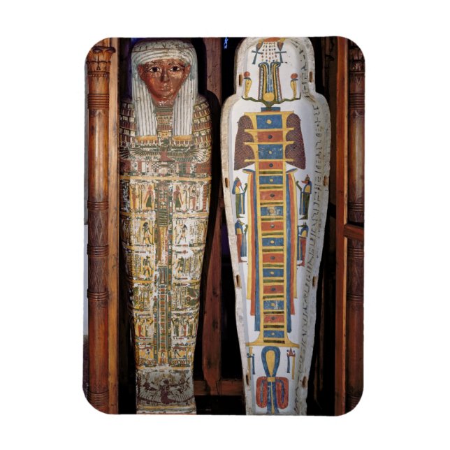 Egyptian sarcophagus covered with hieroglyphics (p magnet (Vertical)
