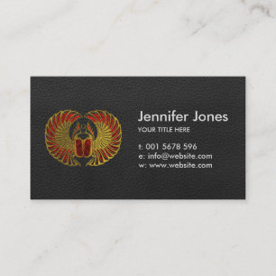 Egyptian Scarab Beetle - Gold and red metallic Business Card