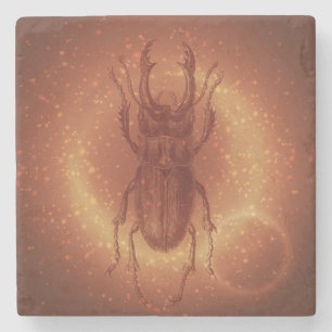 Egyptian Scarab Beetle Stone Coaster