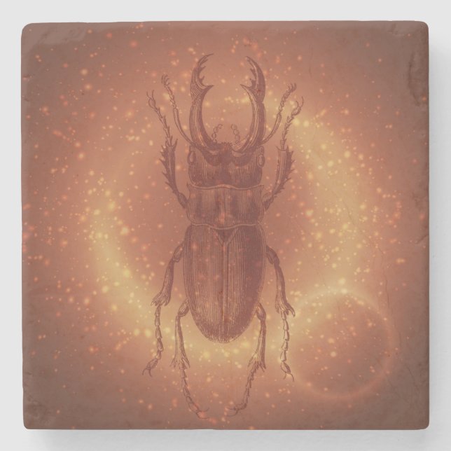Egyptian Scarab Beetle Stone Coaster (Front)