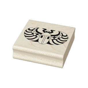 Egyptian Scarab Beetle With Abstract Markings Rubber Stamp