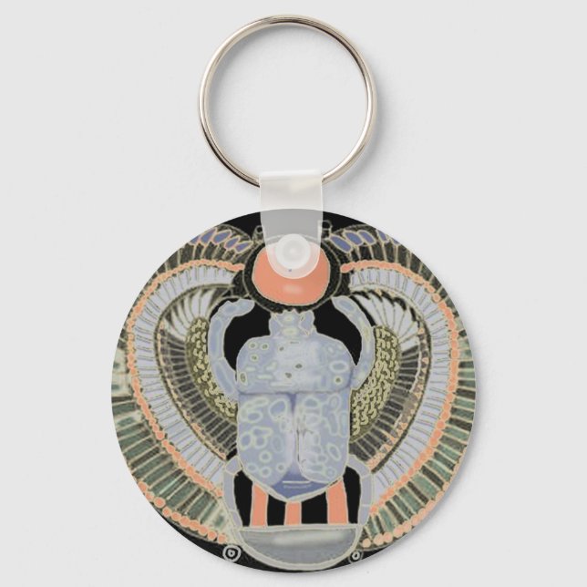 Egyptian Scarab Design Key Ring (Front)