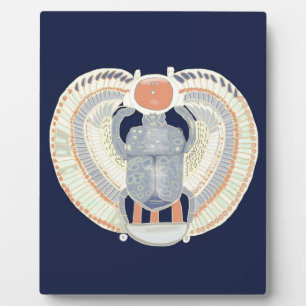 Egyptian Scarab Design on dark blue background Plaque
