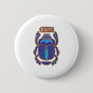 Egyptian Scarab Dung Dung Beetle 6 Cm Round Badge