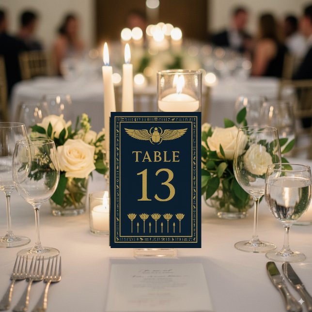 Egyptian Scarab & Lotus – Editable Table Number (Creator Uploaded)