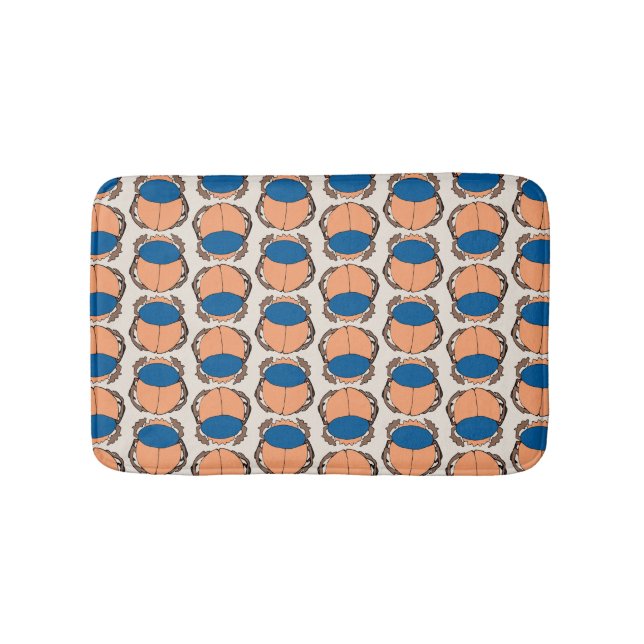 Egyptian Scarab Pattern Bath Mat (Front)