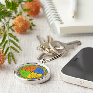 Egyptian Seamless set fabric pattern Key Ring