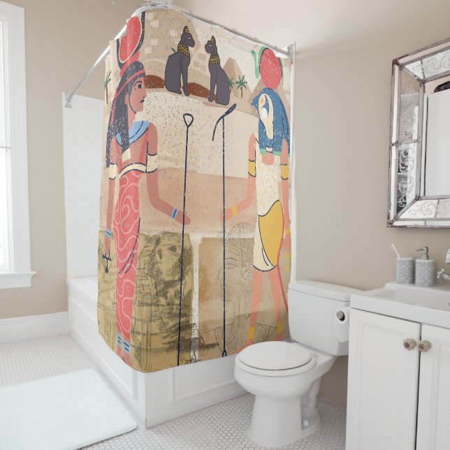 Egyptian Shower Curtain (In Situ)