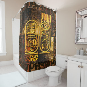 Egyptian Silhouette Collage Shower Curtain