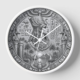 Egyptian Silver Wall Clock – Elegant Ancient Egypt