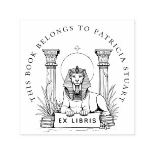Egyptian Sphinx Custom Name Ex Libris Stamp