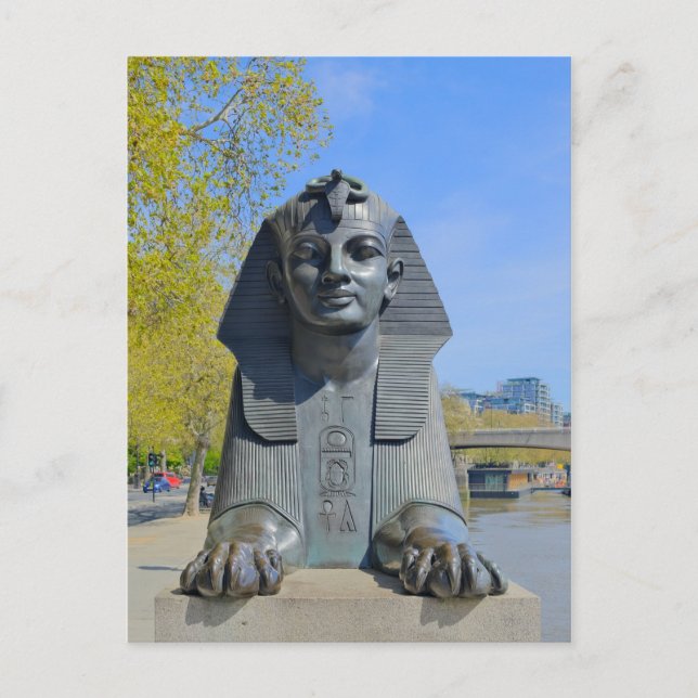 Egyptian sphinx, London UK Postcard (Front)