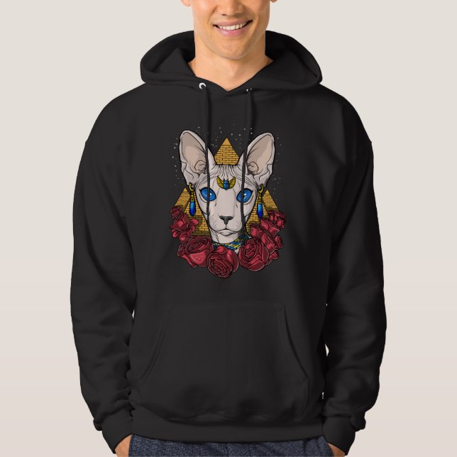 Egyptian Sphynx Cat Goddess Ancient Mythology Hoodie (Front)