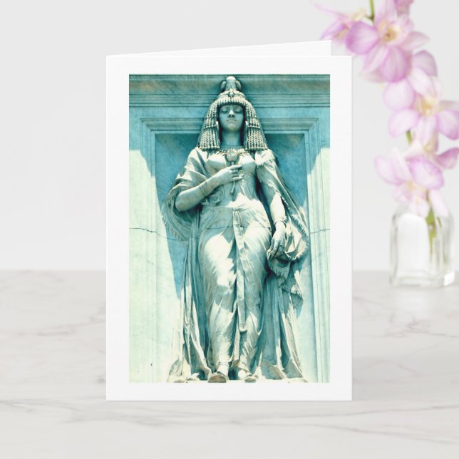 Egyptian Statue on the Museum of Cairo Card (Orchid)