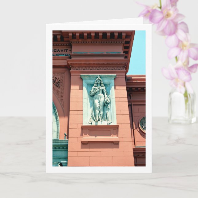 Egyptian Statue on the Museum of Cairo Card (Orchid)