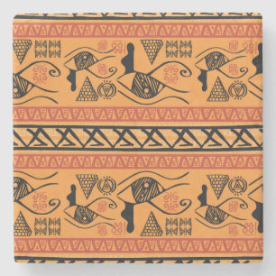 Egyptian Striped, Tribal Vintage Motif. Stone Coaster
