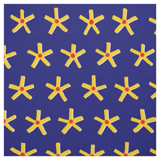 Egyptian Style Star Pattern V2 - Deep Navy Blue Fabric (Swatch)