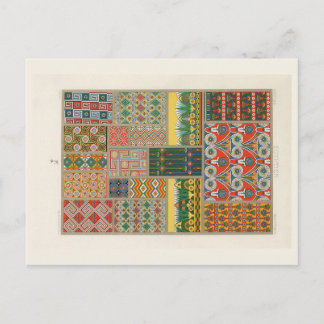 Egyptian textiles and patterns postcard