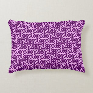 Egyptian tile pattern, amethyst and orchid decorative cushion