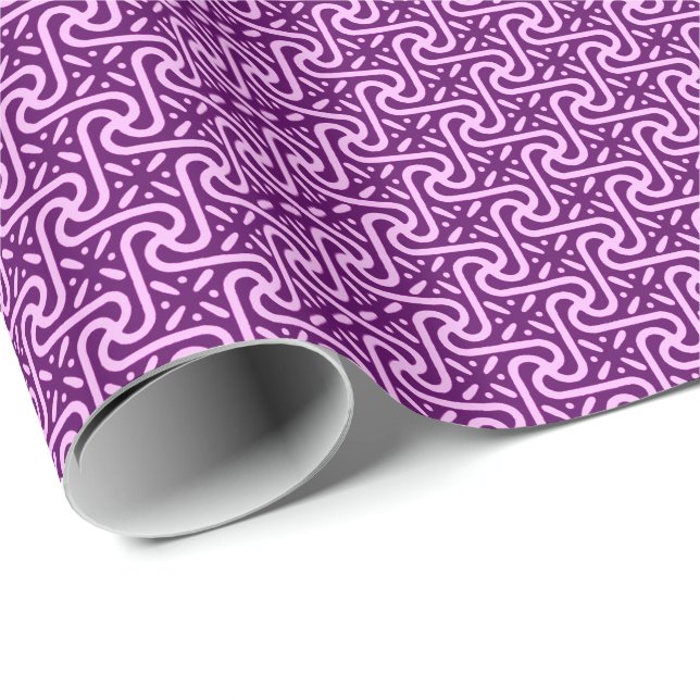 Egyptian tile pattern, amethyst and orchid wrapping paper (Roll Corner)