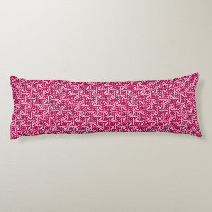 Egyptian tile pattern, burgundy and pink body cushion