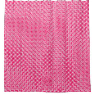 Egyptian tile pattern, deep and light pink shower curtain
