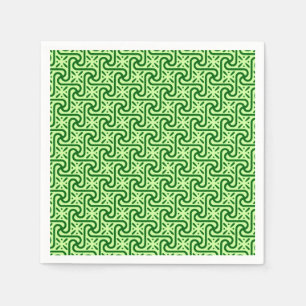 Egyptian tile pattern, emerald and lime green napkin