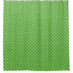 Egyptian tile pattern, emerald and lime green shower curtain