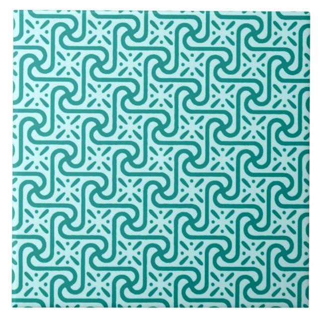 Egyptian tile pattern, turquoise and aqua (Front)