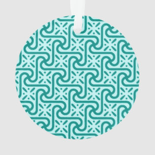 Egyptian tile pattern, turquoise and aqua ornament