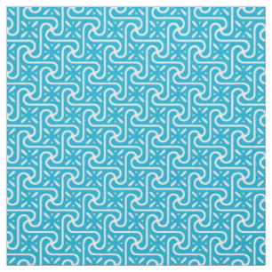 Egyptian tile pattern, turquoise and white fabric