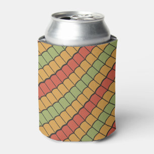 Egyptian Tribal Feathers Red Yellow Can Cooler