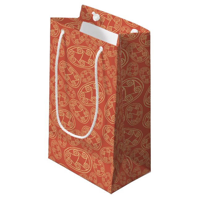 Egyptian Tribal Shields on Red Small Gift Bag (Front Angled)