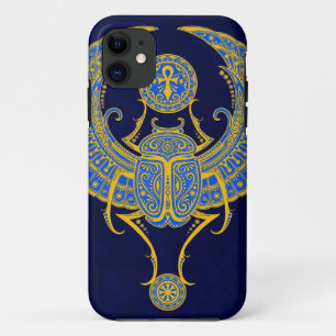 Egyptian Winged Scarab, Blue Case-Mate iPhone Case