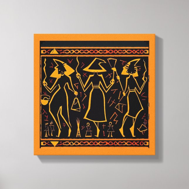 Egyptian Witches Halloween 4 Canvas Print (Front)
