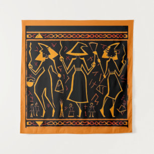 Egyptian Witches Halloween 4 Tapestry