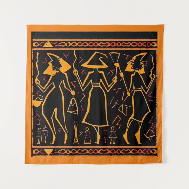 Egyptian Witches Halloween 4 Tapestry (Front)