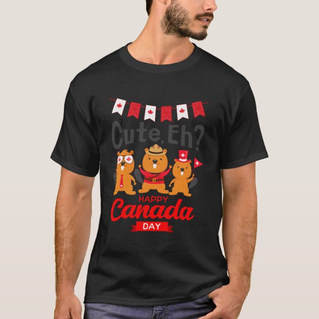 Eh Happy Canada Day Flag Groundhogs For T-Shirt (Front)