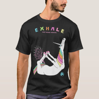 Ehale Yoga Bow Pose Farting Unicorn  T-Shirt