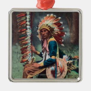 Ehankekle Chief Portrait Metal Tree Decoration