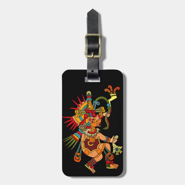 Ehecatl Aztec Art Luggage Tag (Front Vertical)