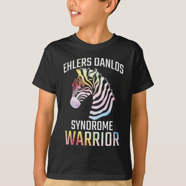 Ehlers Danlos Awareness Gift EDS Warrior Zebra T-Shirt (Front)