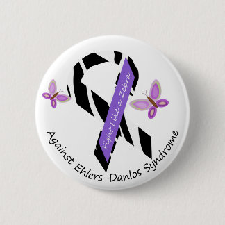 Ehlers-Danlos EDS Fight Like A Zebra 6 Cm Round Badge