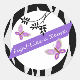 Ehlers-Danlos EDS Fight Like A Zebra Classic Round Sticker
