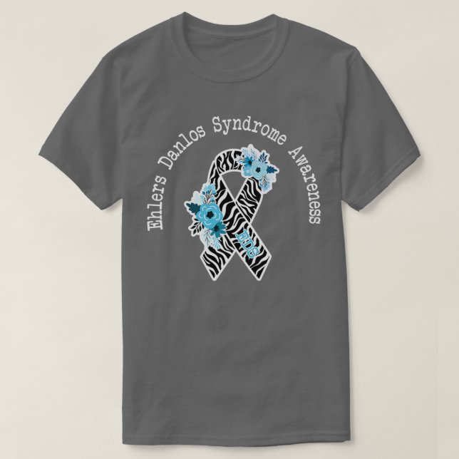 Ehlers Danlos Syndrome Awareness EDS Zibra Ribbon T-Shirt (Design Front)