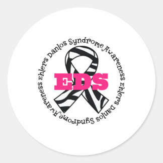 Ehlers Danlos Syndrome Awareness Ribbon  Classic Round Sticker