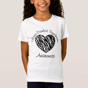 Ehlers Danlos Syndrome Awareness Zebra Heart Shirt