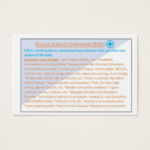 Ehlers Danlos Syndrome EDS information card